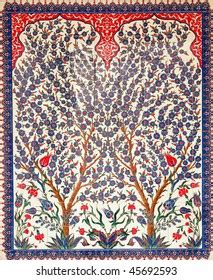 Turkish Artistic Wall Tile Tree Design Stock Photo Shutterstock