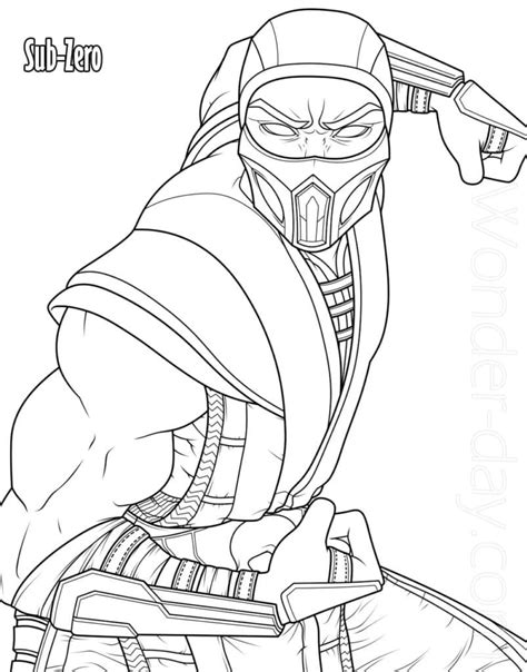 Sub Zero MK Coloring Page Free Printable Coloring Pages