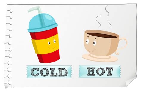 Opposite Adjectives With Cold And Hot Vector Free Download