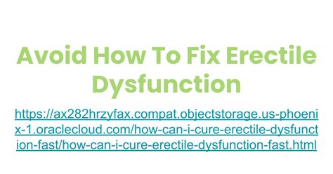 Avoid How To Fix Erectile Dysfunction Google Slides