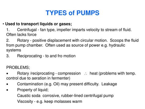 Pumps Types Of Pumps