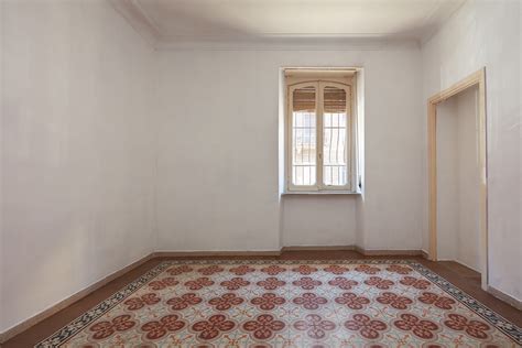 Empty Room Interior With Tiled Decorated Floor In A Sunny Day Ks Wood