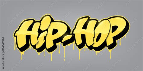 Hip Hop Font In Graffiti Style Vector Illustration Stock Vector