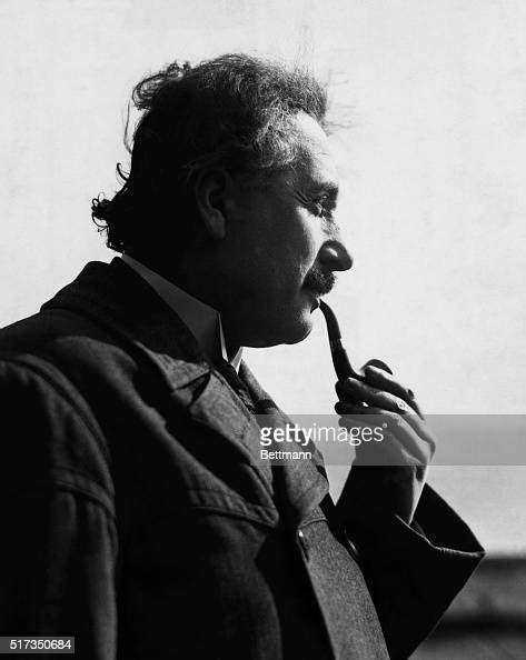 Albert Einstein Smoking Pipe In Profile Photograph Undated News Photo