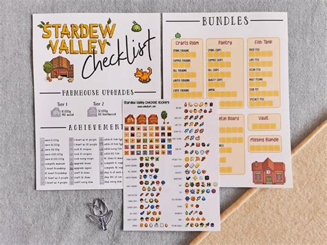 Stardew Valley Checklist Printable With Stickers Etsy Canada