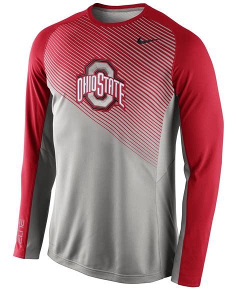 Nike Mens Long Sleeve Ohio State Buckeyes Fearless Shootaround T Shirt
