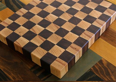 End Grain Cutting Board In Checkerboard Pattern Etsy