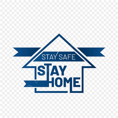 Stay Home Safe Vector Hd Images Home Badge Stay Safe Ribbon Greeting