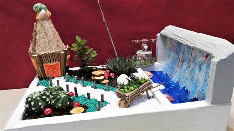 Diy Fairy Garden With Hot Glue Waterfall Youtube