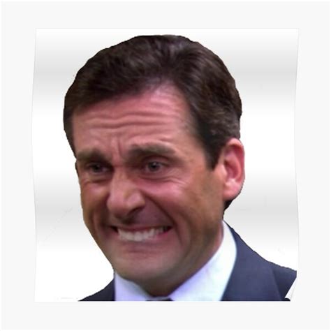 Michael Scott Funny Face Poster By Annaleearts Redbubble
