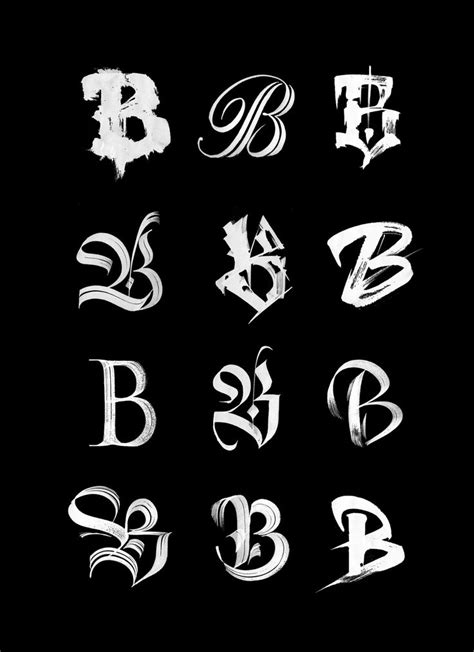 Variations Of B Lettering Alphabet Lettering Alphabet Fonts Lettering