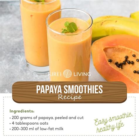 Papaya Smoothie Papaya Smoothie Smoothie Recipes Easy Healthy Smoothies