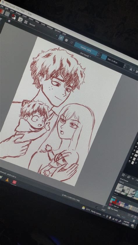 Posting A Wip Of Deku And My Ocself Insertyn Got Inspired With The