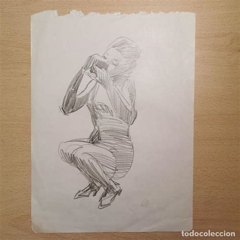 dibujo original desnudo dama desnuda muje Comprar Dibujos Contemporáneos siglo XX en