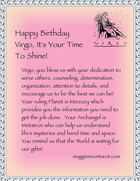 The lucky virgo lady in your life deserves the best. Happy Birthday Virgo, It's Your Time To Shine ...
