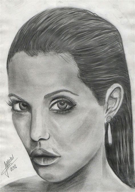 Drawing Angelina Jolie Portrait By Michelkaptijn On Deviantart