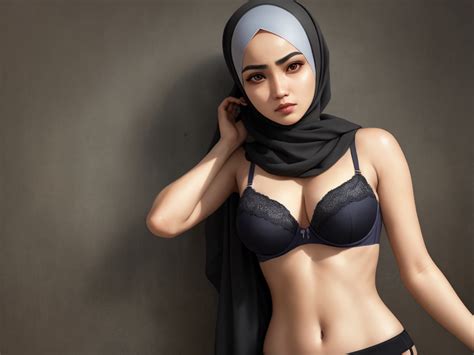 Generator Seni AI Dari Teks Semi Nude Hijab Sexy Girl With Wearing Bra
