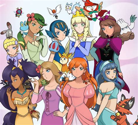 Disney Princess Pokegirls By Indie Calls Pokémon Heroes Pokemon
