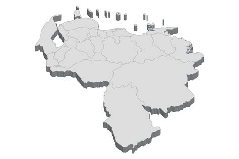 3d Map Illustration Of Venezuela 12037438 Png