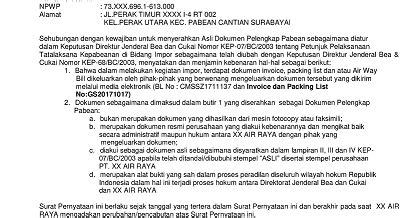 Oleh mahez 26 jul, 2019 posting komentar. Contoh Surat Pernyataan Keabsahan Dokumen Import - Indonesia Undername Import Export Blog