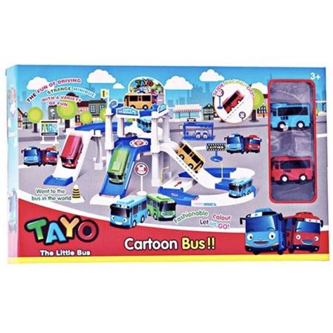 Tayo Bus Parking Lot Garage Distribution Two Buses Toy Car Tayo The