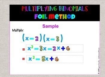 Multiplying Binomials By FOIL Digital Activity With GOOGLE Slides