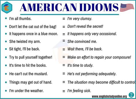 An American Idioms Poster With The Words Im All Thumbs Dont Let The
