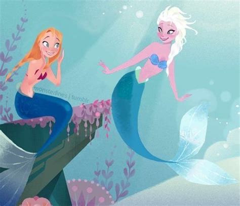 And The Frozen Mermaid Fan Art Begins Disney Pinterest Frozen