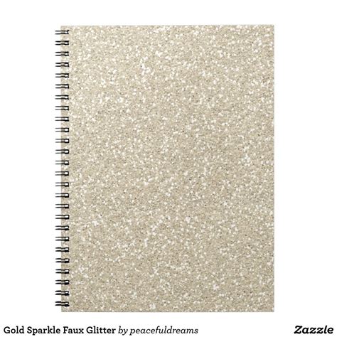 Gold Sparkle Faux Glitter Notebook In 2021 Rose Gold