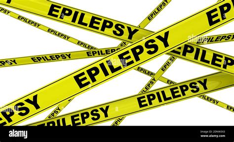 Epilepsie Gelbe Warnbänder Mit Schwarzen Worten Epilepsie Eine Gruppe