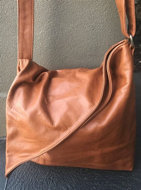 Folding Flap Over Slouchy Soft Leather Cross Body Bag Unique