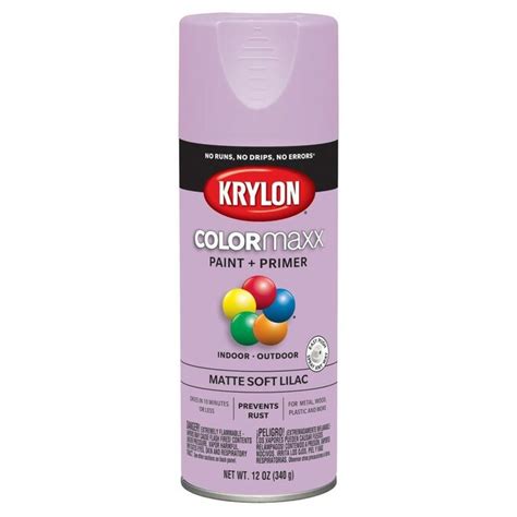 Krylon Colormaxx Matte Soft Lilac Spray Paint And Primer In One Net Wt