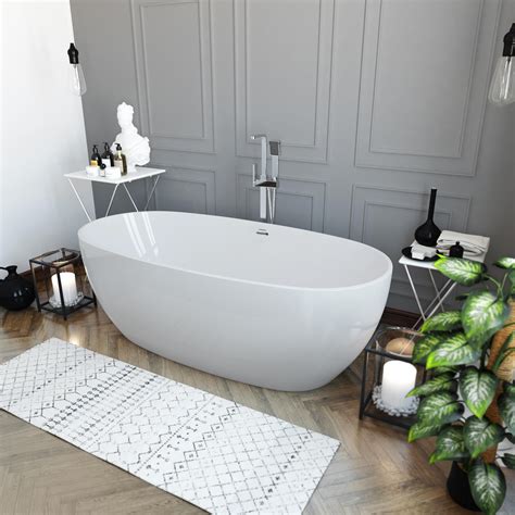 Lincoln White 1700mm X 800mm Double Ended Freestanding Bath