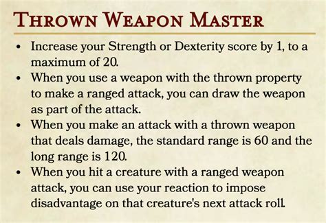 Thrown Weapon Master Thinkdm