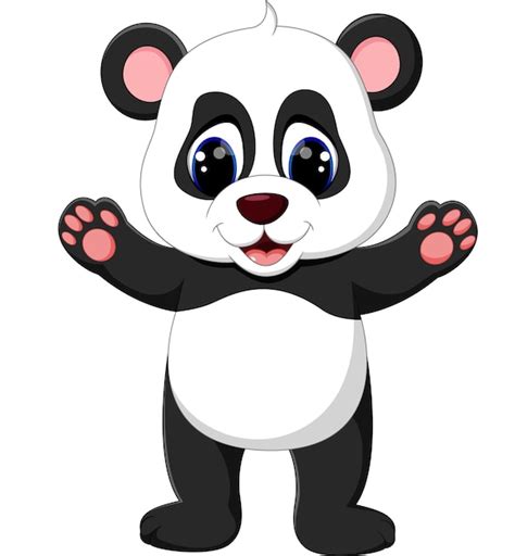 Ilustração dos desenhos animados de panda bebê fofo Vetor Premium