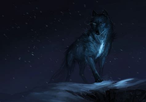 Download Night Fantasy Wolf 4k Ultra Hd Wallpaper By Allagar