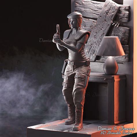 Jill Valentine Diorama For D Printing Resident Evil D Model D
