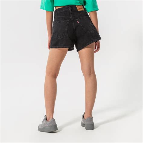 Levis LÜhikesed PÜksid High Waisted Mom Short A1965 0000 Naised Värv Must Moodsad Lühikesed