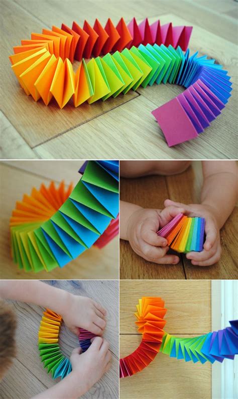 Folded Paper Garland Paper Crafts Crafts Arts And Crafts For Kids