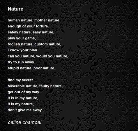 Nature Nature Poem By Celine Charcoal