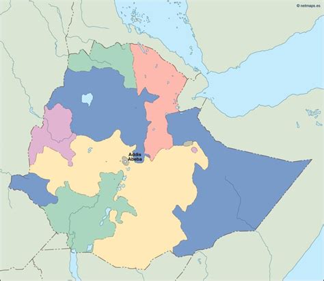 Ethiopia Political Map Vector Eps Maps Eps Illustrato