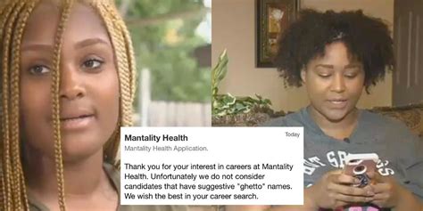 black women denied jobs at mantality health for having ghetto names