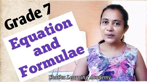 Equations And Formulae Lesson 15grade 7 Maths සමීකරණ සහ සූත්‍ර පාඩම