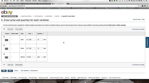 How To Create Listing Variationsproduct Options On Ebay Youtube