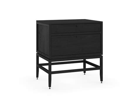 Volitare Storage Cabinet 2 Drawers 33wx24d Black Stain Oakblk Coquo