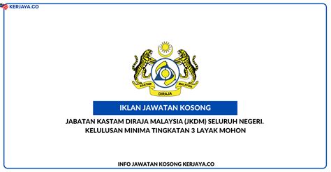 Melaka wisma kastam drm lebuh air keroh, 75450 melaka tel: Jawatan Kosong Terkini Jabatan Kastam Diraja Malaysia ...
