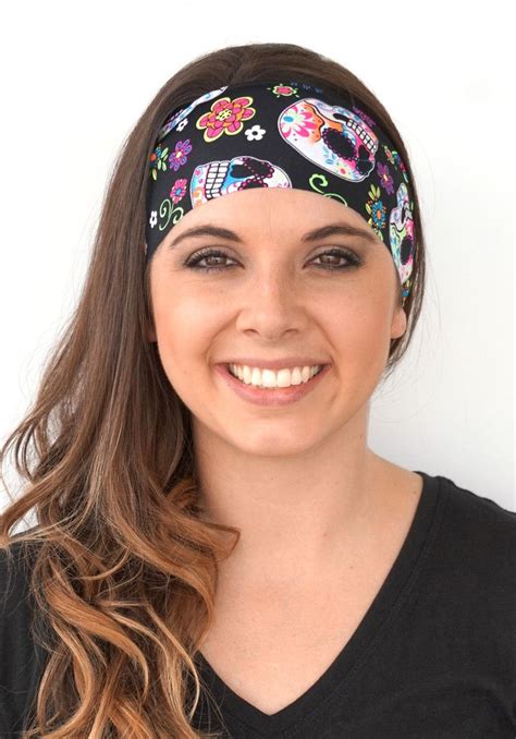 Sugar Skulls Free Headband Yoga Headband Knitted Headband Running