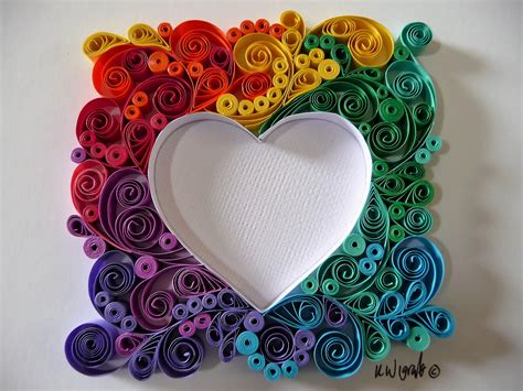 Rainbow Heart Wall Art Quilling By Kath