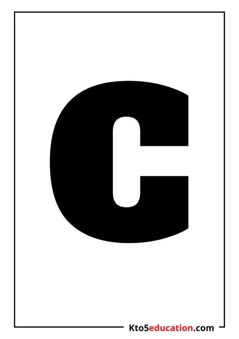 The Letter C Is Shown In Black And White