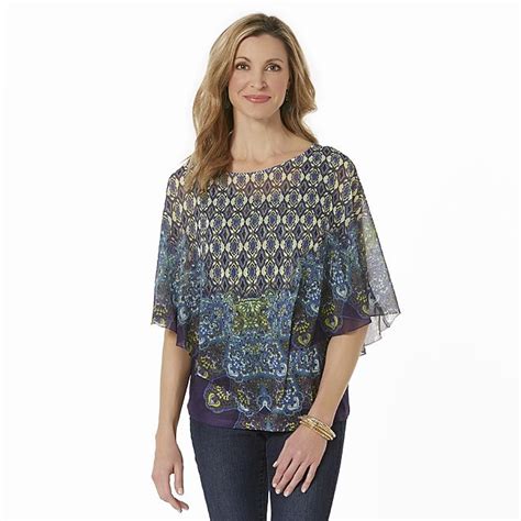 Live And Let Live Womens Tank Top And Poncho Scarf Print Sears